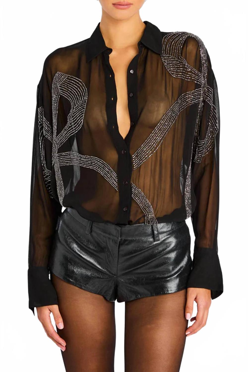 Черная блузка Cherish с декоративными элементами Retrofete
Черная блузка Cherish с декоративными элементами Retrofete