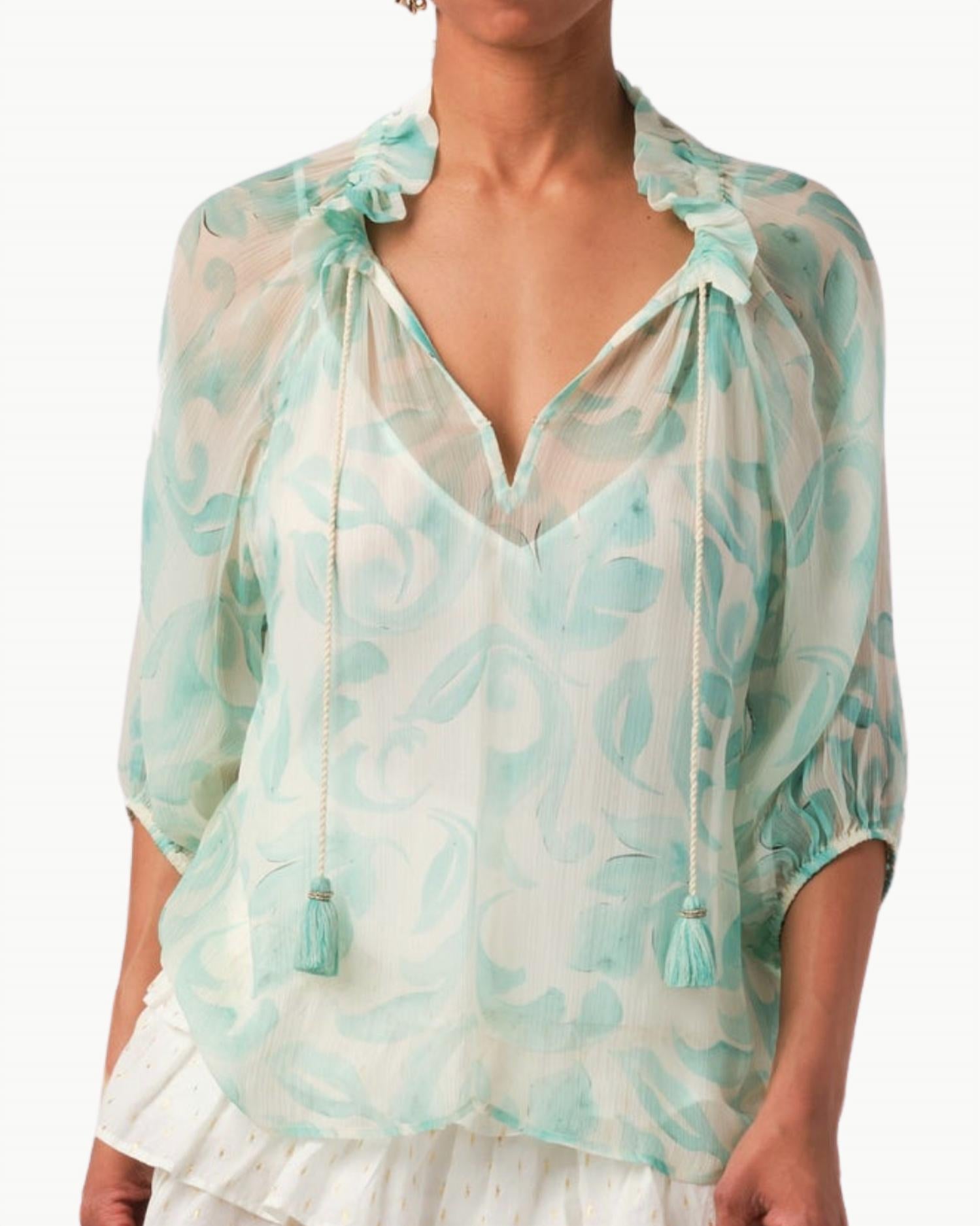 Топ Harper с рукавом три четверти в бирюзовом цвете Calypso St Barth
Топ Harper с рукавом три четверти в бирюзовом цвете Calypso St Barth