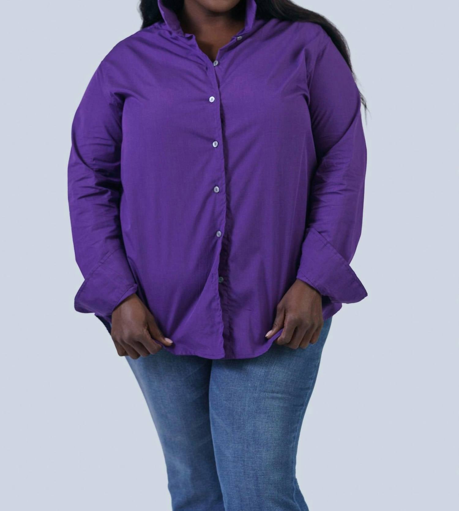 Джоан Легкая Рубашка со Стоячим Воротником в Фиолетовом Jill McGowan 
Джоан Легкая Рубашка со Стоячим Воротником в Фиолетовом Jill McGowan