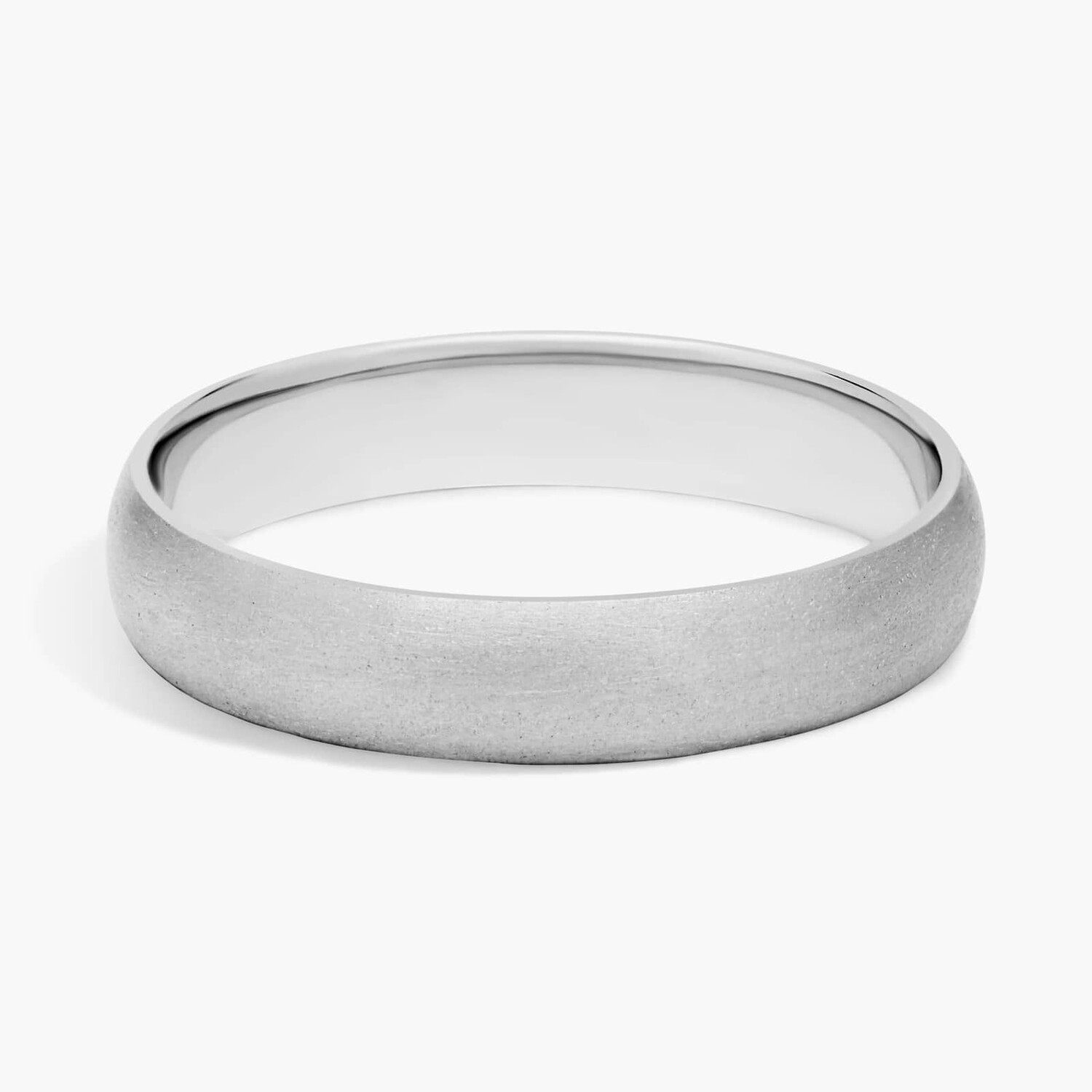 Матовое классическое обручальное кольцо из 14-каратного белого золота (4 мм) Blue Nile