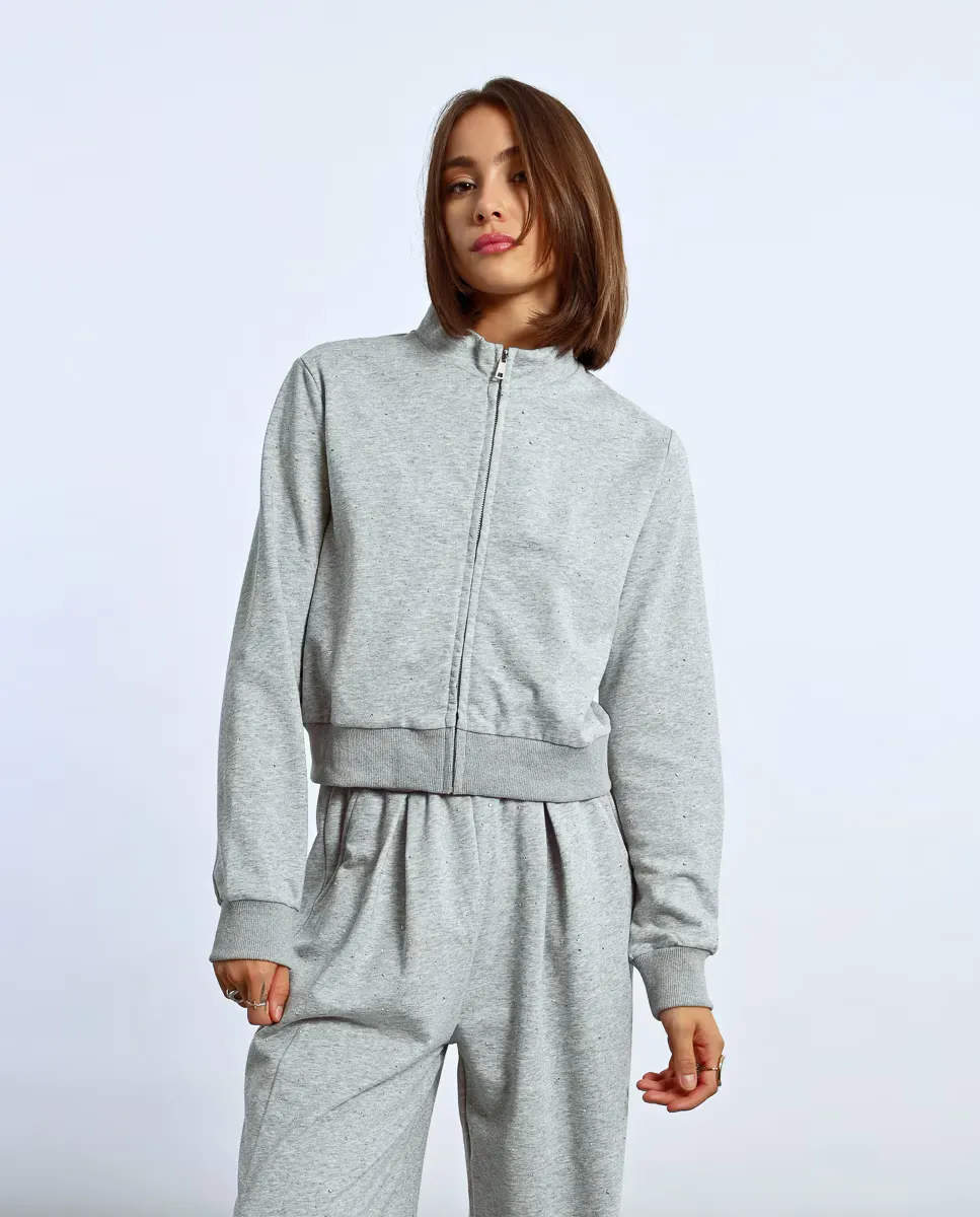 Женская толстовка с молнией и стразами Lili Sidonio, светло-серый
Женская толстовка с молнией и стразами Lili Sidonio, светло-серый