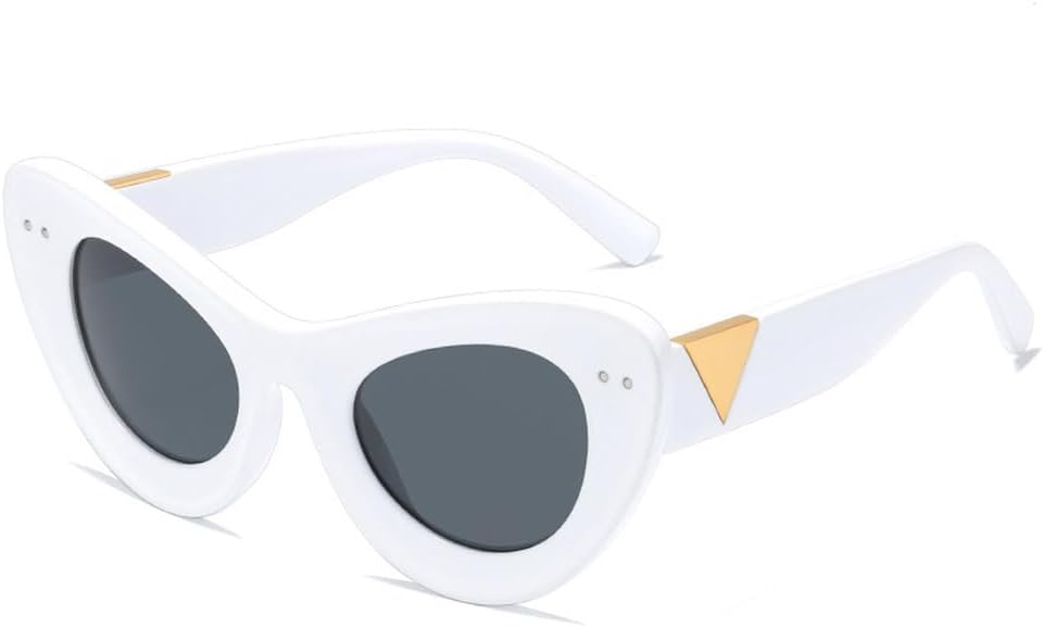 Ретро-солнцезащитные очки «кошачий глаз» для женщин, модные очки с заклепками, прозрачные линзы, мужские солнцезащитные очки в тренде, защита от ультрафиолета UV400 HVTVTLA, White Grey
Ретро-солнцезащитные очки «кошачий глаз» для женщин, модные очки с заклепками, прозрачные линзы, мужские солнцезащитные очки в тренде, защита от ультрафиолета UV400 HVTVTLA, White Grey