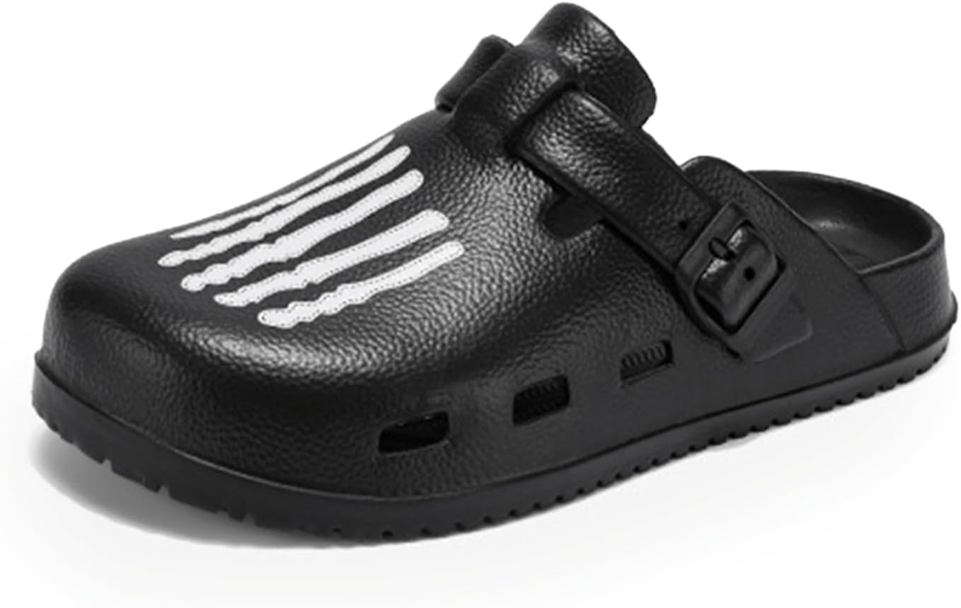 Готические сабо-«скелет» для взрослых, с открытой пяткой, в стиле «костяные» мюли, обувь для дома и улицы, с пряжкой, удобная, легкая, с нескользящей подошвой, подходит для детей постарше, мальчиков, девочек, женщин и мужчин Generic, черный
Готические сабо-«скелет» для взрослых, с открытой пяткой, в стиле «костяные» мюли, обувь для дома и улицы, с пряжкой, удобная, легкая, с нескользящей подошвой, подходит для детей постарше, мальчиков, девочек, женщин и мужчин Generic, черный