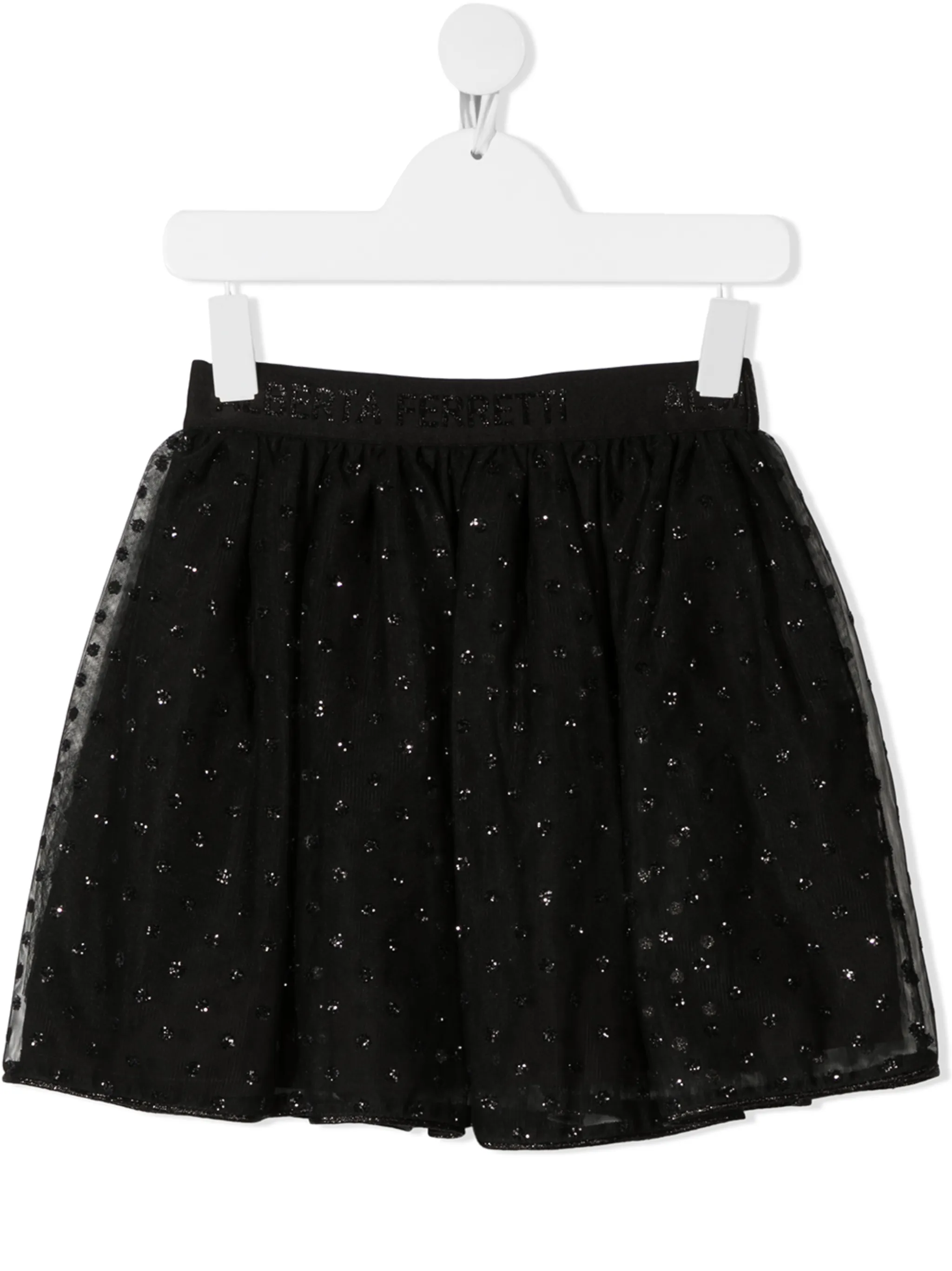 Пышная юбка из тюля с блестками и узором в горох Alberta Ferretti Kids, черный
Пышная юбка из тюля с блестками и узором в горох Alberta Ferretti Kids, черный