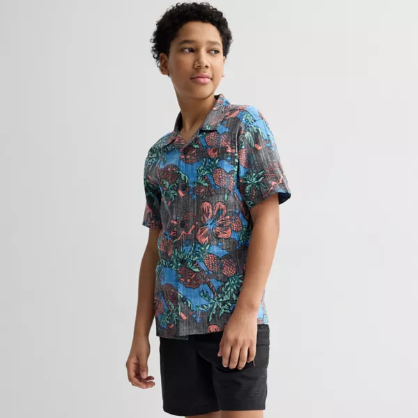 Мальчиковая короткорукавная рубашка из поплина на пуговицах, размеры 8-20, обычная и свободная Sonoma Goods For Life, цвет charcoal tropical
Мальчиковая короткорукавная рубашка из поплина на пуговицах, размеры 8-20, обычная и свободная Sonoma Goods For Life, цвет charcoal tropical