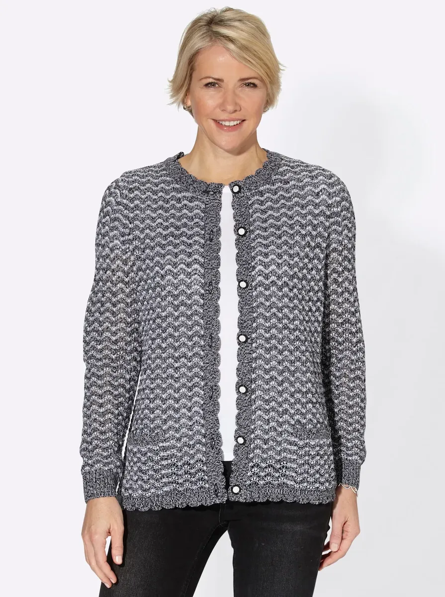 Кардиган Classic Basics Ajour, цвет Schwarz-Meliert 
Кардиган Classic Basics Ajour, цвет Schwarz-Meliert
