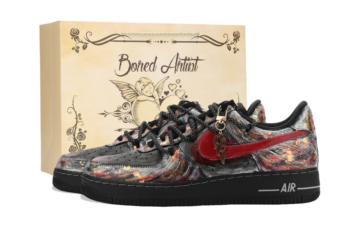 Nike Air Force 1 Jiang Jin Yue, Warrior Ares устойчивые к истиранию низкие кроссовки для скейтбординга унисекс черный красный золотой
Nike Air Force 1 Jiang Jin Yue, Warrior Ares устойчивые к истиранию низкие кроссовки для скейтбординга унисекс черный красный золотой