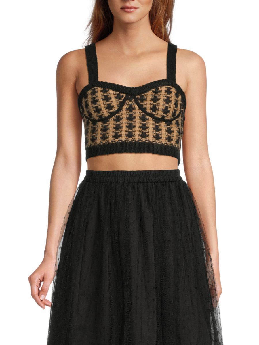 Вязаный укороченный топ REDValentino, цвет Black Tan
Вязаный укороченный топ REDValentino, цвет Black Tan