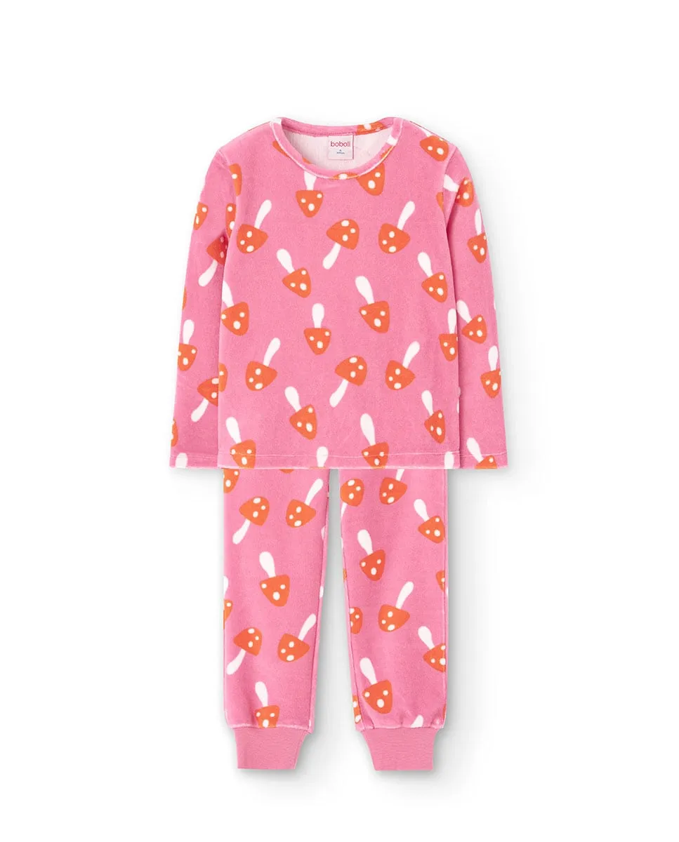 Вельветовая детская пижама с фантазийным принтом и круглым вырезом Boboli, розовый
Вельветовая детская пижама с фантазийным принтом и круглым вырезом Boboli, розовый