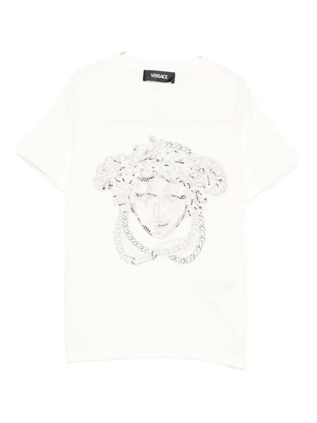 Футболка Versace Kids с головой Медузы, украшенная пайетками, белый
Футболка Versace Kids с головой Медузы, украшенная пайетками, белый