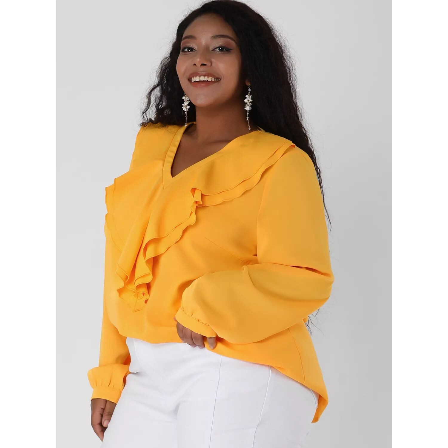 Женская зимняя рабочая шифоновая блузка больших размеров с рюшами и V-образным вырезом Agnes Orinda, темно-синий
Женская зимняя рабочая шифоновая блузка больших размеров с рюшами и V-образным вырезом Agnes Orinda, темно-синий