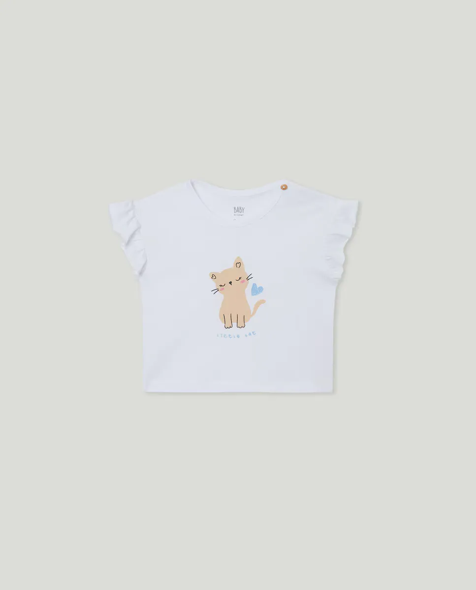 Футболка без рукавов для девочки с оборкой и изображением кота Baby El Corte Inglés, цвет Blanco roto
Футболка без рукавов для девочки с оборкой и изображением кота Baby El Corte Inglés, цвет Blanco roto