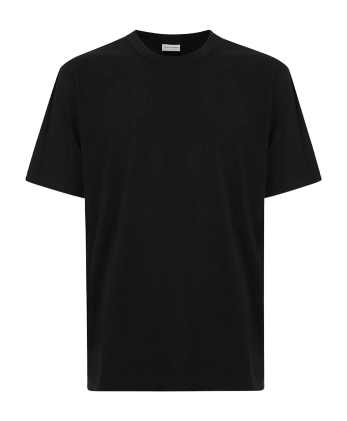 Хлопковая футболка с круглым вырезом Dries Van Noten, черный
Хлопковая футболка с круглым вырезом Dries Van Noten, черный