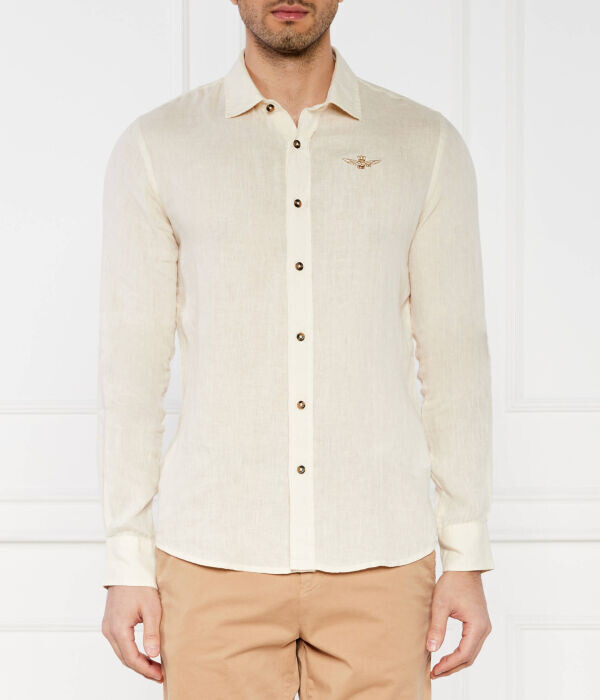 Рубашка льняная Aeronautica Militare Regular Fit, экрю 
Рубашка льняная Aeronautica Militare Regular Fit, экрю