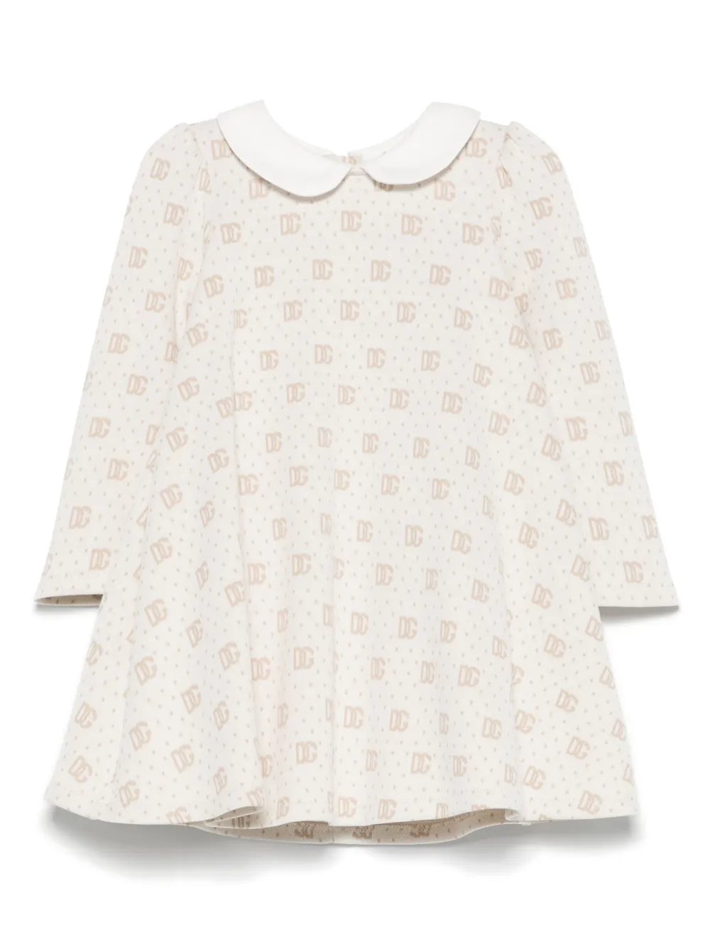 Жаккардовое платье с монограммой Dolce & Gabbana Kids, нейтральный 
Жаккардовое платье с монограммой Dolce & Gabbana Kids, нейтральный