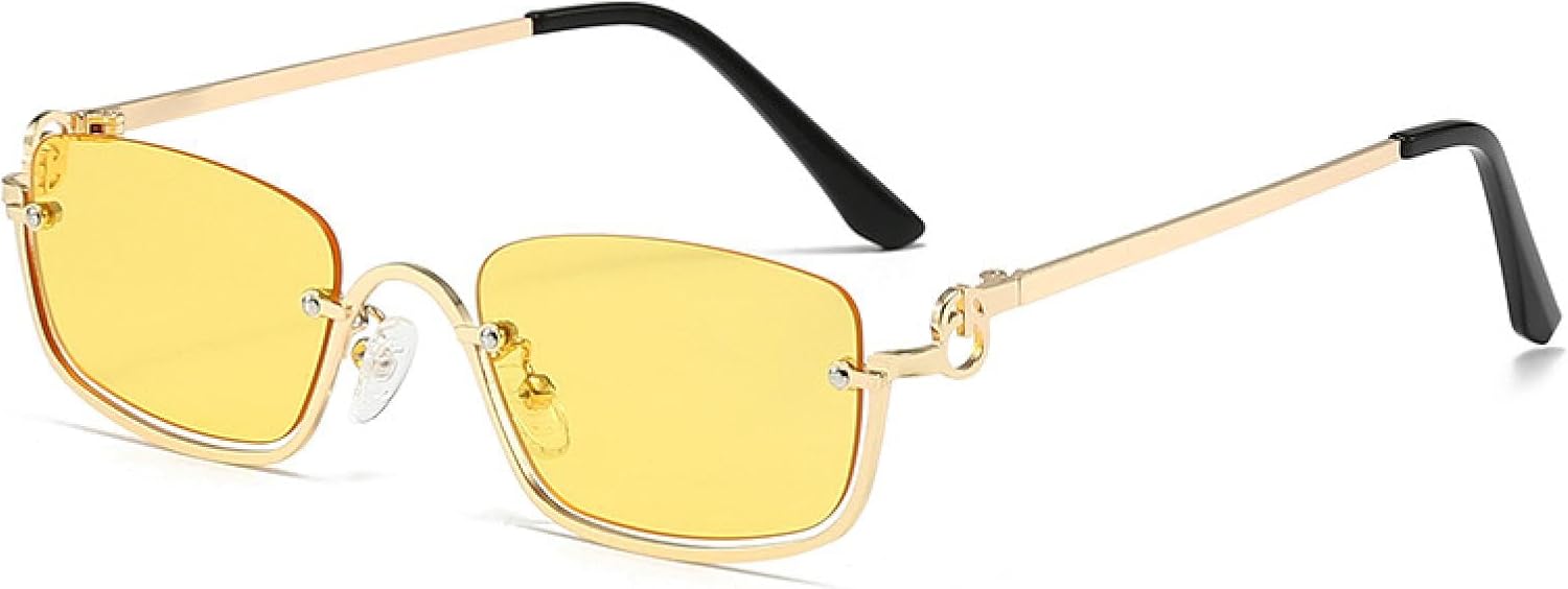 Женские солнцезащитные очки в металлической нижней оправе, модные солнцезащитные очки в маленькой квадратной оправе, солнцезащитные очки с защитой от УФ-излучения EHUANDJUE, Black Color: Gold Frame Gray Film
Женские солнцезащитные очки в металлической нижней оправе, модные солнцезащитные очки в маленькой квадратной оправе, солнцезащитные очки с защитой от УФ-излучения EHUANDJUE, Black Color: Gold Frame Gray Film