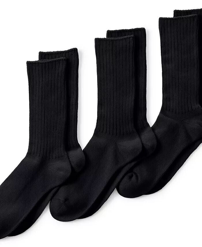 Мужские хлопковые носки Crew, 3 шт. в упаковке Lands' End, черный
Мужские хлопковые носки Crew, 3 шт. в упаковке Lands' End, черный