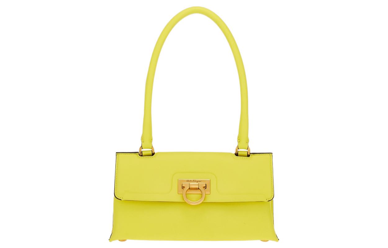 Ferragamo Trifolio Calfskin Handbag, женская сумка через плечо светлого желтого цвета
Ferragamo Trifolio Calfskin Handbag, женская сумка через плечо светлого желтого цвета