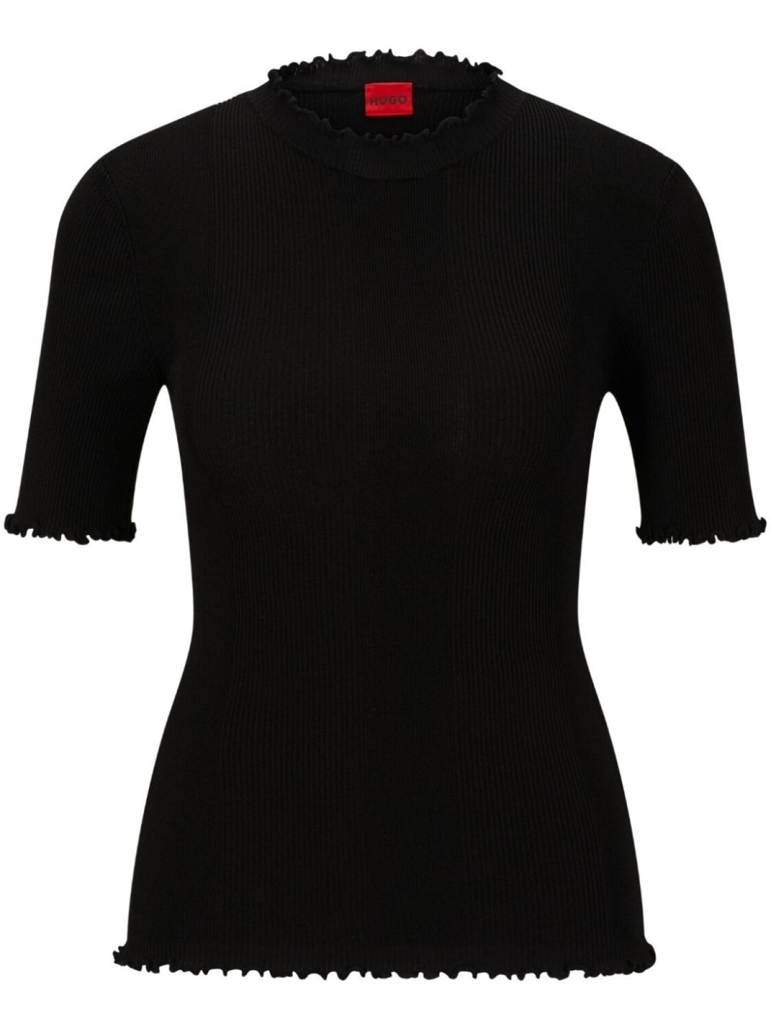 HUGO топ в рубчик с оборками, черный
HUGO топ в рубчик с оборками, черный