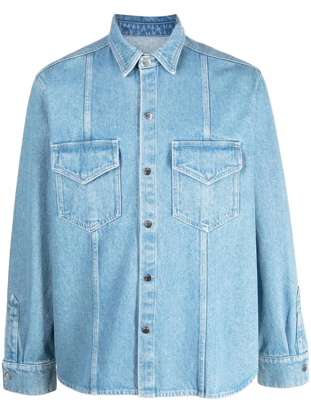 Джинсовая рубашка на пуговицах Nanushka, синий
Джинсовая рубашка на пуговицах Nanushka, синий