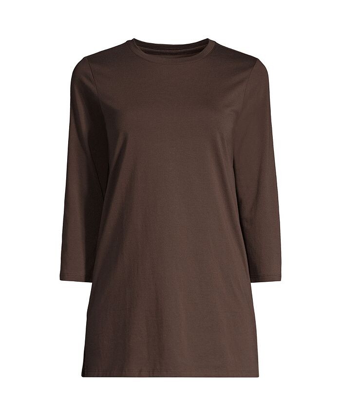 Хлопковая туника с круглым вырезом Supima с рукавами 3/4 для миниатюрного роста Lands' End, коричневый
Хлопковая туника с круглым вырезом Supima с рукавами 3/4 для миниатюрного роста Lands' End, коричневый
