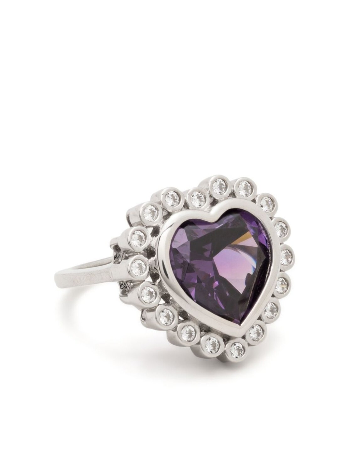 Серебряное кольцо Heart NUMBERING, серебряный