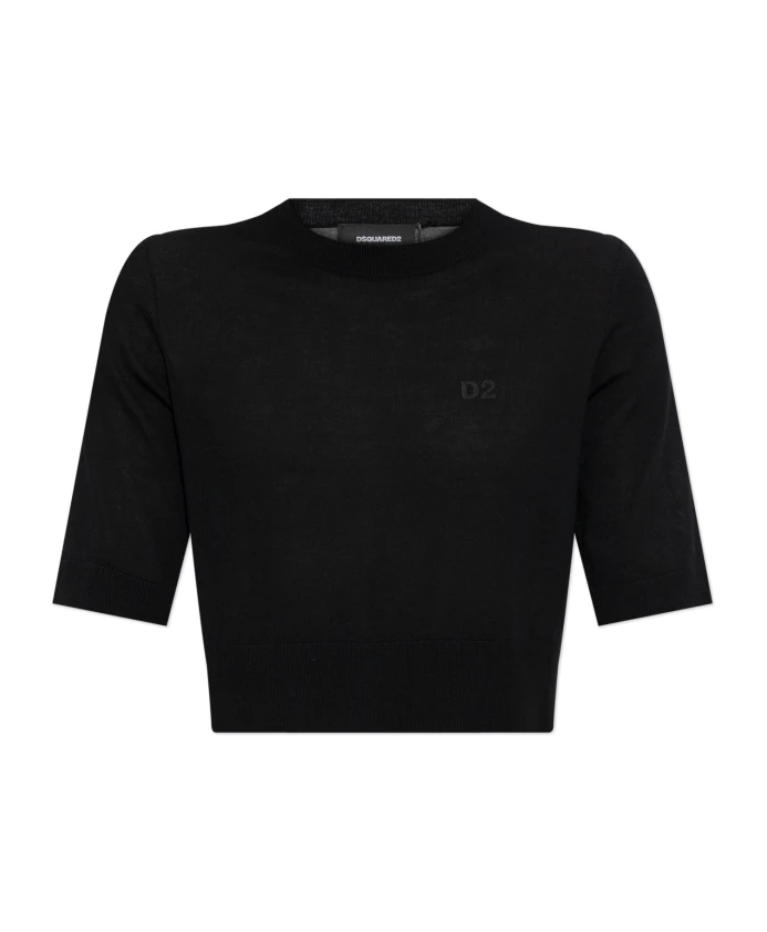 Шерстяная блузка с логотипом Dsquared2, черный
Шерстяная блузка с логотипом Dsquared2, черный