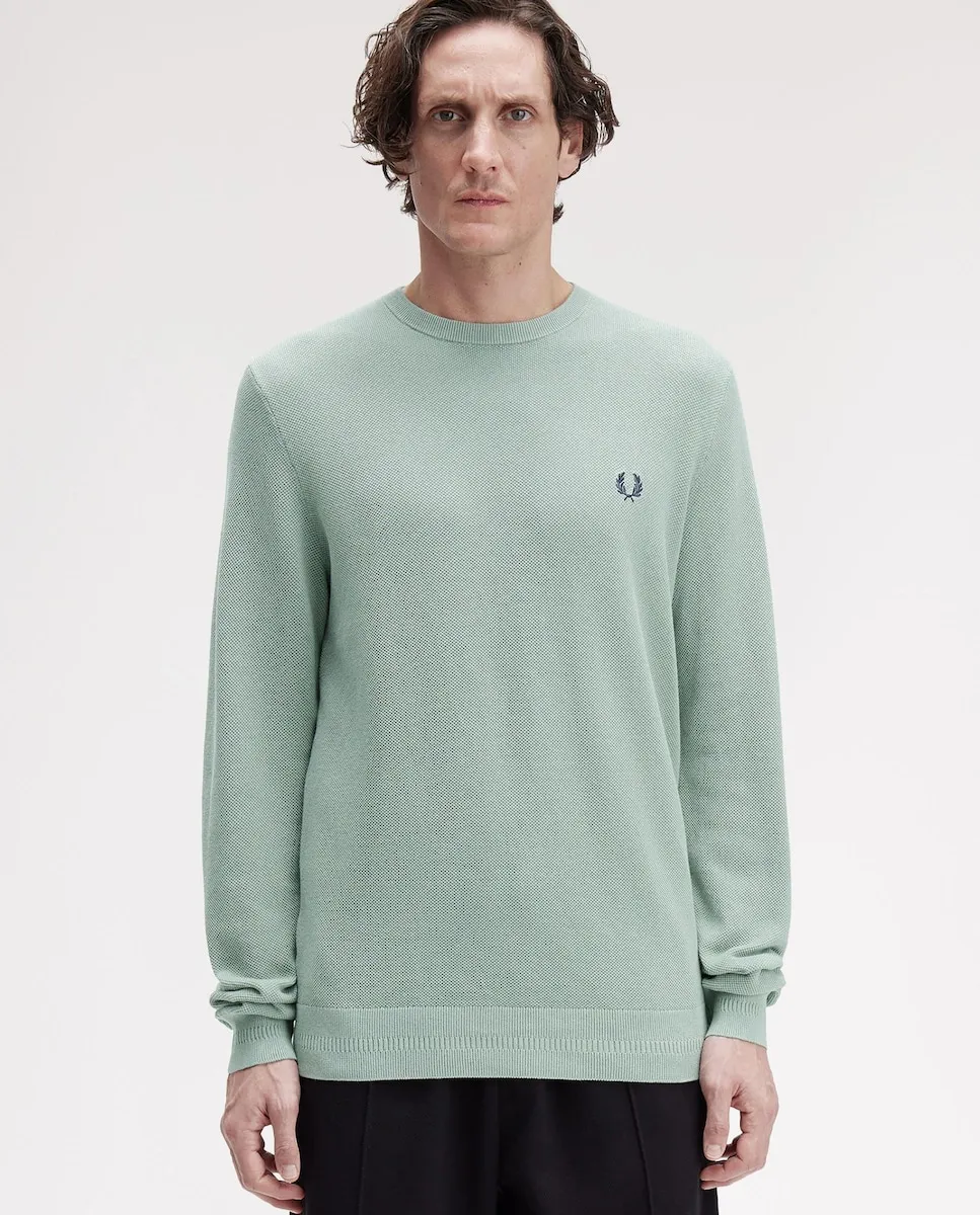 Мужской однотонный джемпер с круглым вырезом Fred Perry, светло-зеленый
Мужской однотонный джемпер с круглым вырезом Fred Perry, светло-зеленый