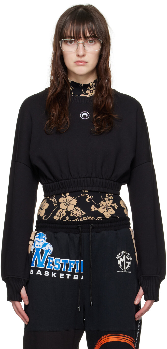 Черный укороченный свитшот Marine Serre
Черный укороченный свитшот Marine Serre