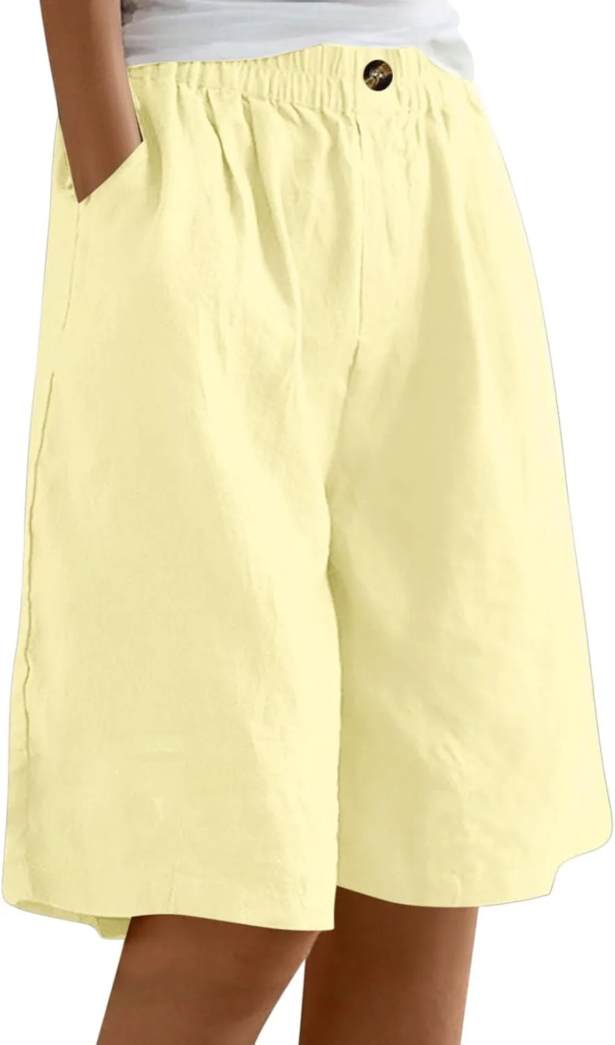 Льняные шорты для женщин, Bermuda, длина до колена, casual, high waisted, wide leg
Льняные шорты для женщин, Bermuda, длина до колена, casual, high waisted, wide leg