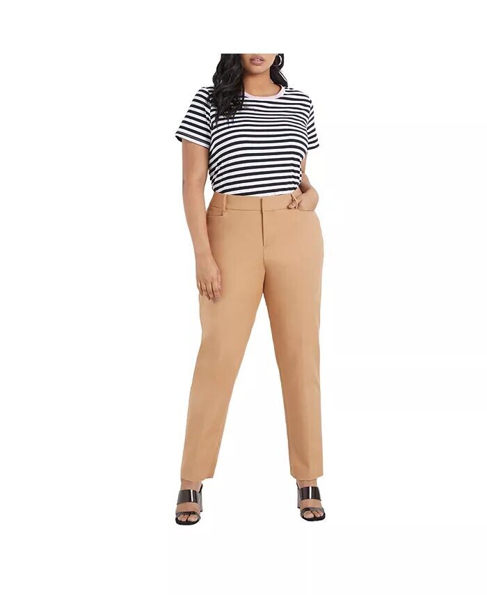 Брюки Kady Fit двойного плетения больших размеров ELOQUII, бежевый
Брюки Kady Fit двойного плетения больших размеров ELOQUII, бежевый