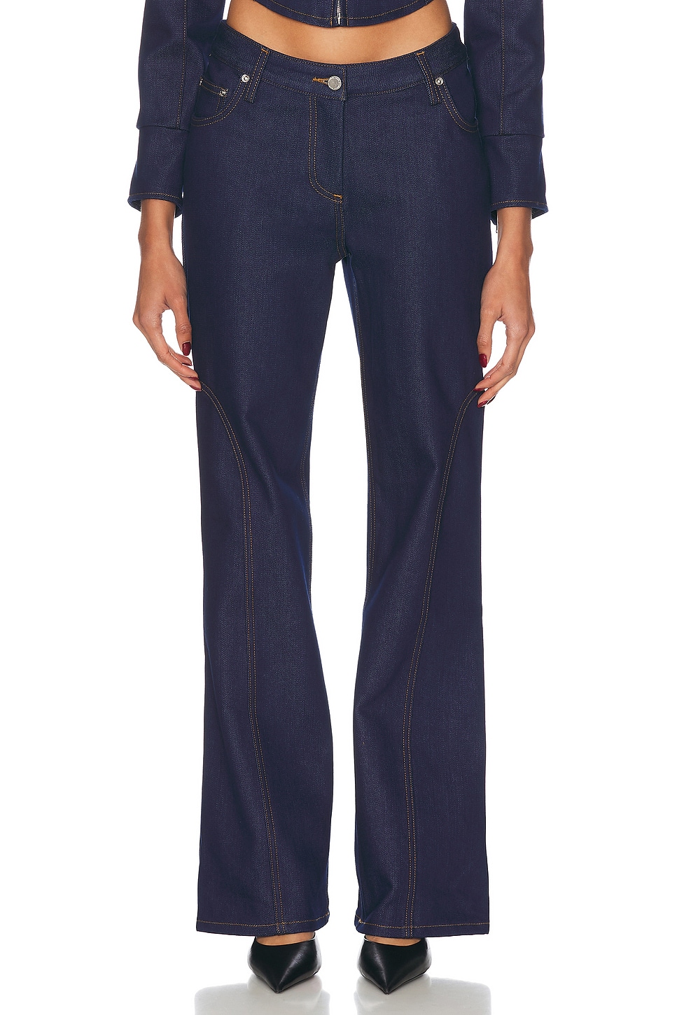 Джинсы с высокой посадкой и расклешенными штанинами Mimchik, Indigo
Джинсы с высокой посадкой и расклешенными штанинами Mimchik, Indigo