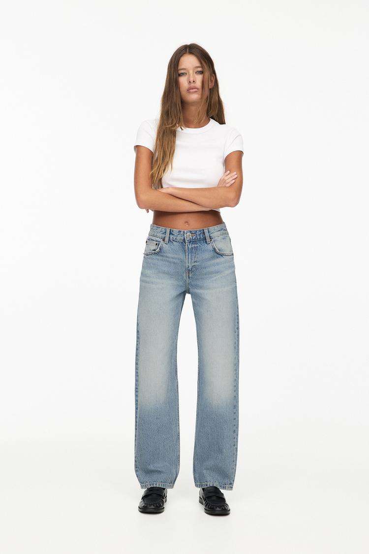 Джинсы прямого кроя со средней посадкой Pull And Bear, синий
Джинсы прямого кроя со средней посадкой Pull And Bear, синий