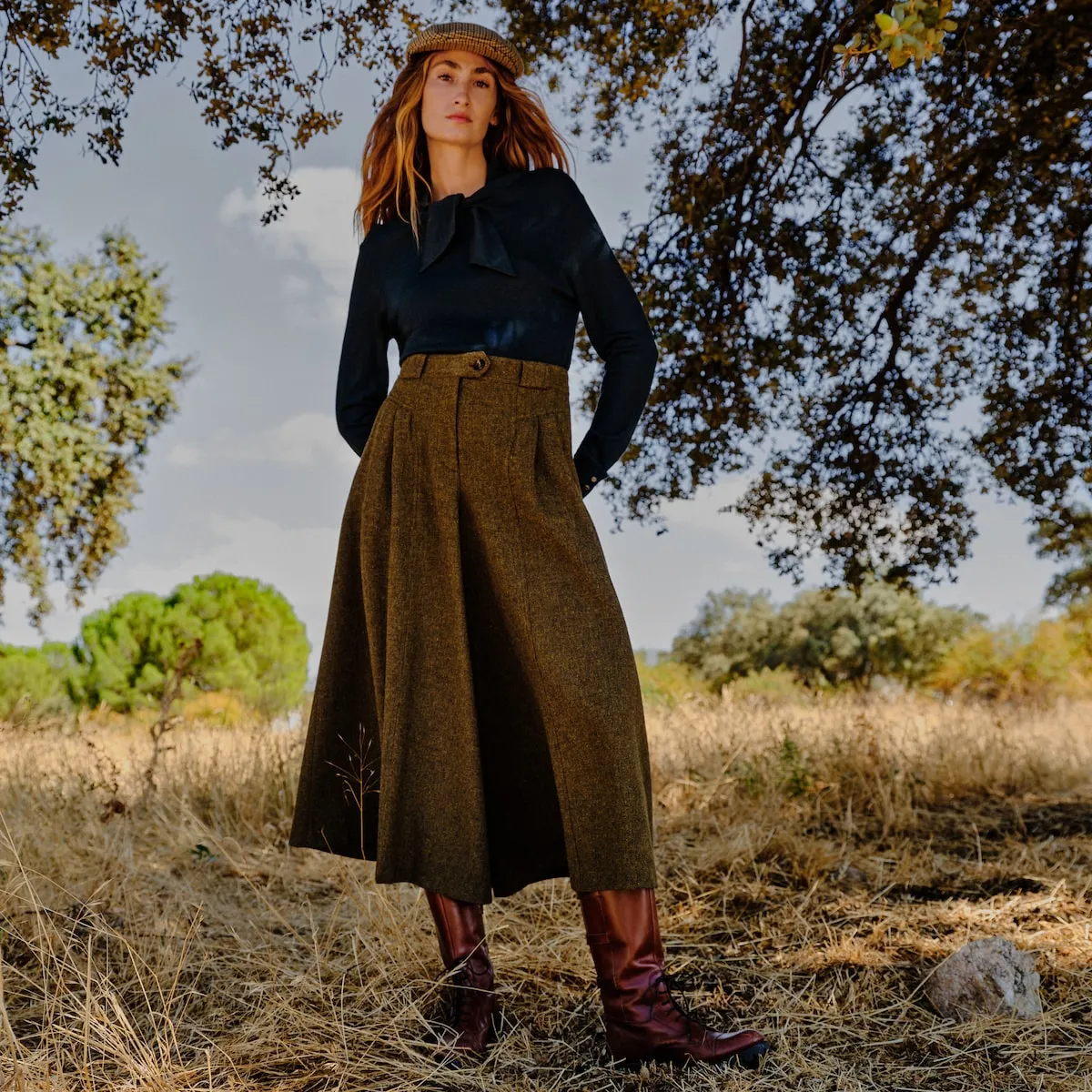 Женская юбка-брюки из твида Verhunt, темно-зеленый
Женская юбка-брюки из твида Verhunt, темно-зеленый