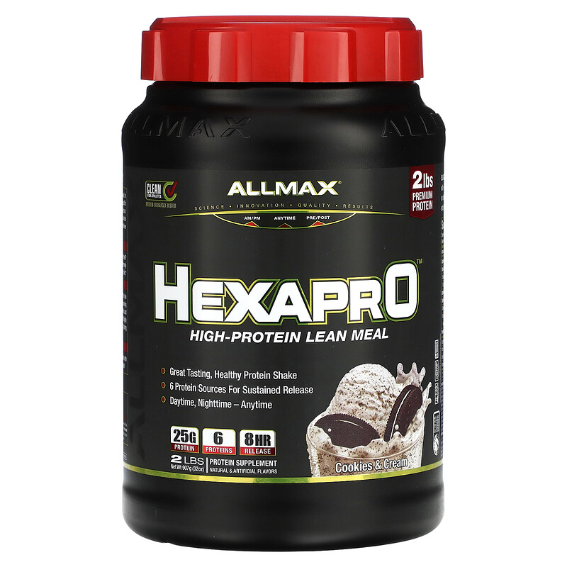 ALLMAX, HEXAPRO, постная еда с высоким содержанием белка, печенье и сливки, 907 г (2 фунта)
ALLMAX, HEXAPRO, постная еда с высоким содержанием белка, печенье и сливки, 907 г (2 фунта)