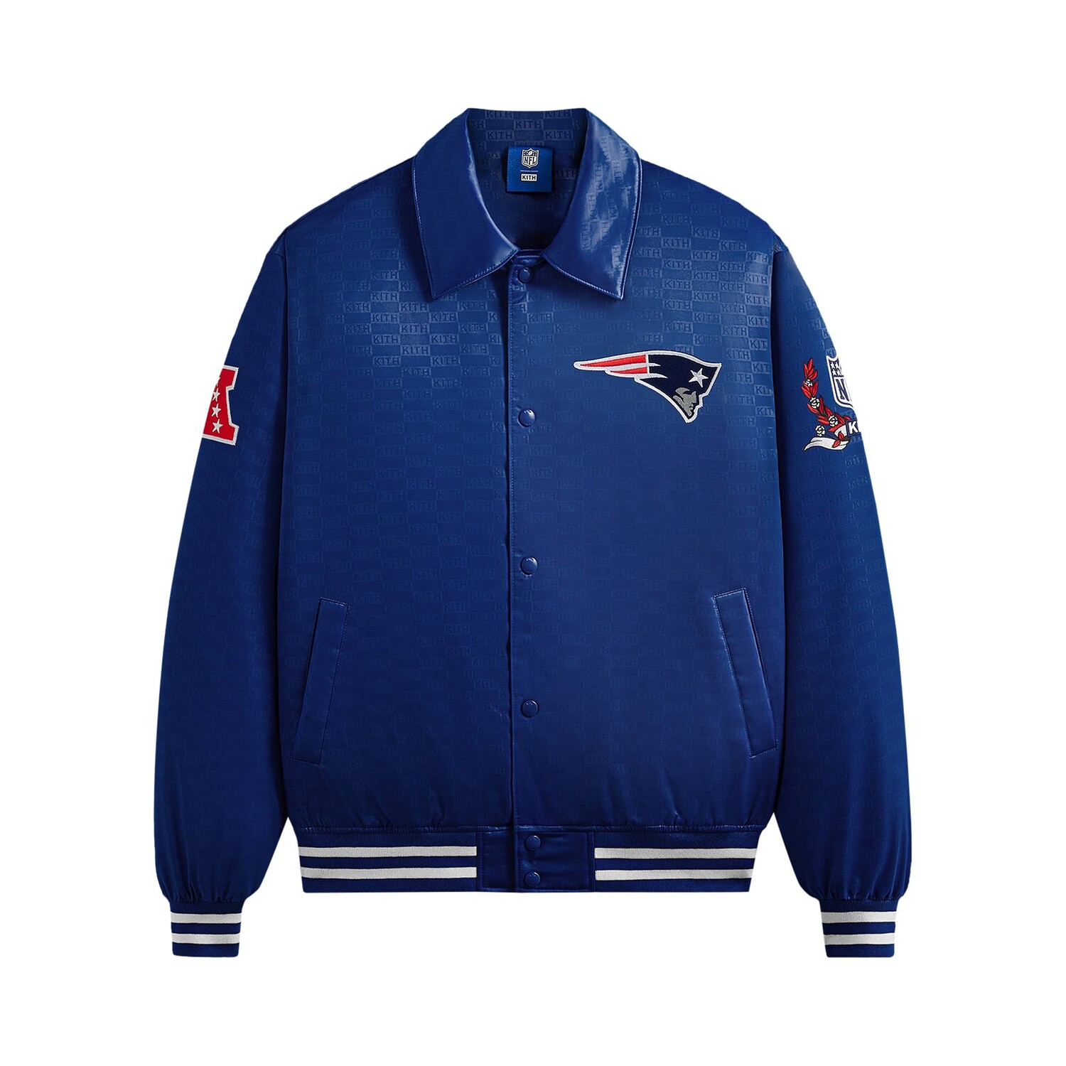 Kith For The NFL: атласный бомбер Patriots Action
Kith For The NFL: атласный бомбер Patriots Action