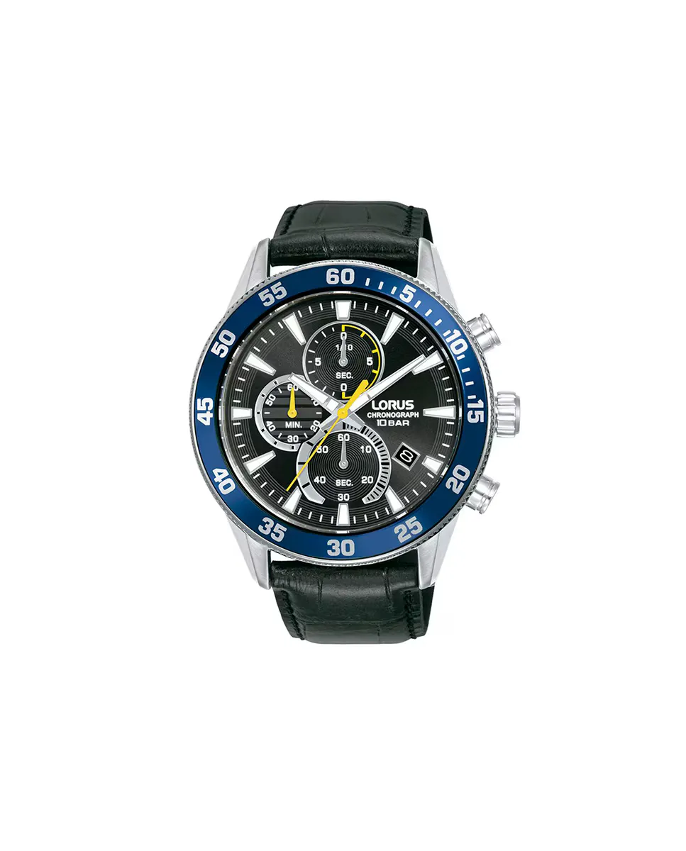 Мужские часы Sport man RM331JX9 из кожи с черным ремешком Lorus, черный 
Мужские часы Sport man RM331JX9 из кожи с черным ремешком Lorus, черный