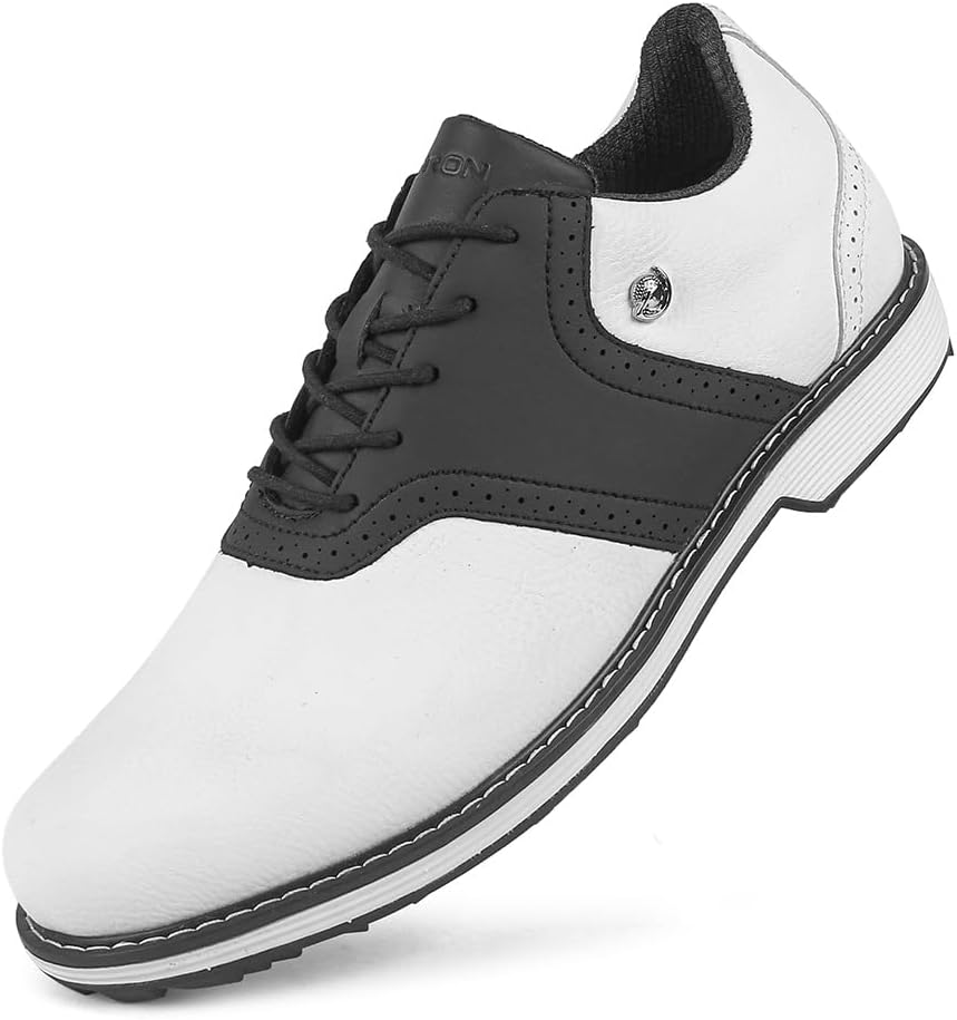 Мужские гольф-туфли водонепроницаемые Профессиональная обувь для гольфа Шипованные и бесшиповые кроссовки для гольфа Обувь для ходьбы по газону Спортивные кроссовки для тренировки в гольф для мужчин Thestron, белый/черный
Мужские гольф-туфли водонепроницаемые Профессиональная обувь для гольфа Шипованные и бесшиповые кроссовки для гольфа Обувь для ходьбы по газону Спортивные кроссовки для тренировки в гольф для мужчин Thestron, белый/черный