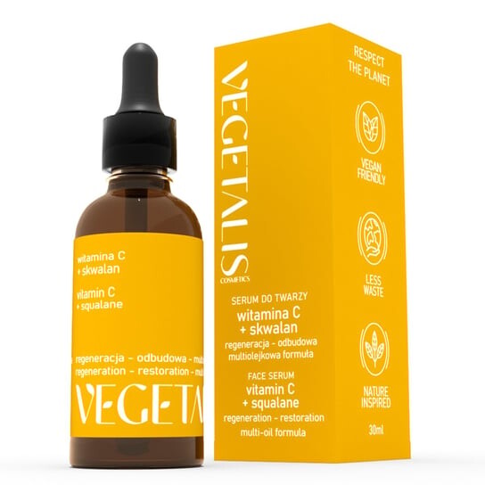 Сыворотка для лица с витамином С и скваланом для дня и ночи, 30мл Vegetalis Cosmetics
Сыворотка для лица с витамином С и скваланом для дня и ночи, 30мл Vegetalis Cosmetics