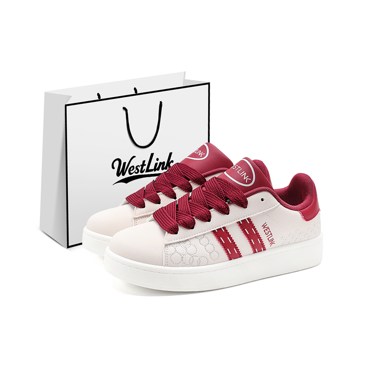 WESTLINK Скользоустойчивые, износостойкие, легкие, дышащие низкие скейтерские кроссовки унисекс красные, цвет Red 
WESTLINK Скользоустойчивые, износостойкие, легкие, дышащие низкие скейтерские кроссовки унисекс красные, цвет Red