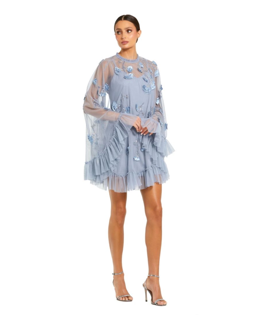 Женское платье-трапеция с длинными рукавами, украшенное вышивкой и оборками по низу Mac Duggal, Powder blue
Женское платье-трапеция с длинными рукавами, украшенное вышивкой и оборками по низу Mac Duggal, Powder blue