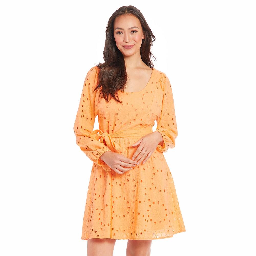 Женское платье с люверсами и епископскими рукавами London Times, цвет Melon
Женское платье с люверсами и епископскими рукавами London Times, цвет Melon