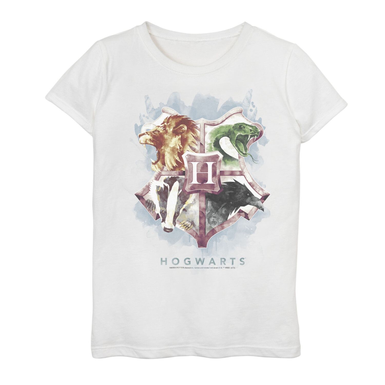 Футболка с акварельным рисунком и гербом Хогвартса для девочек 7–16 лет «Гарри Поттер» Harry Potter 
Футболка с акварельным рисунком и гербом Хогвартса для девочек 7–16 лет «Гарри Поттер» Harry Potter