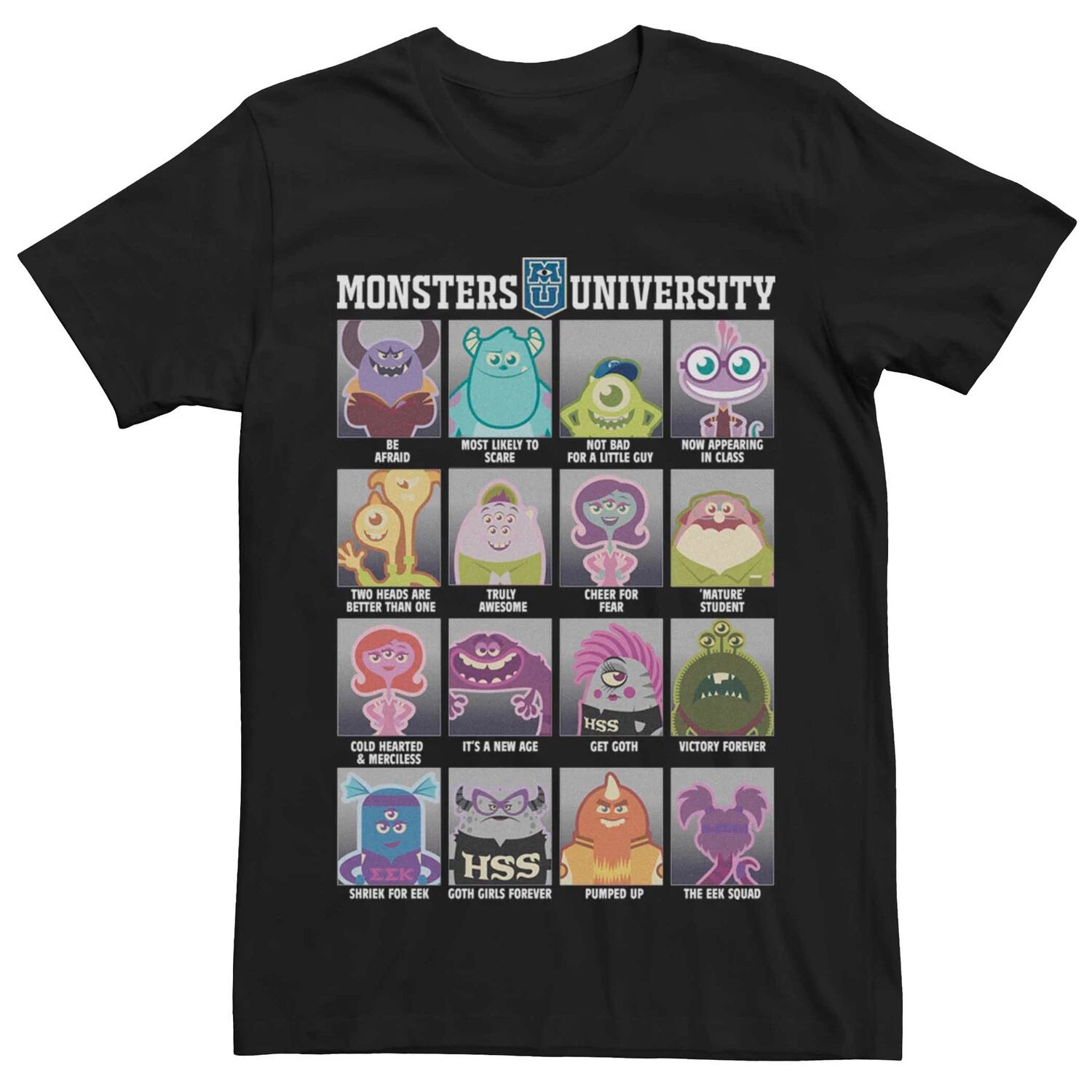 Мужская футболка с чертами из ежегодника Disney Pixar Monsters University Licensed Character
Мужская футболка с чертами из ежегодника Disney Pixar Monsters University Licensed Character