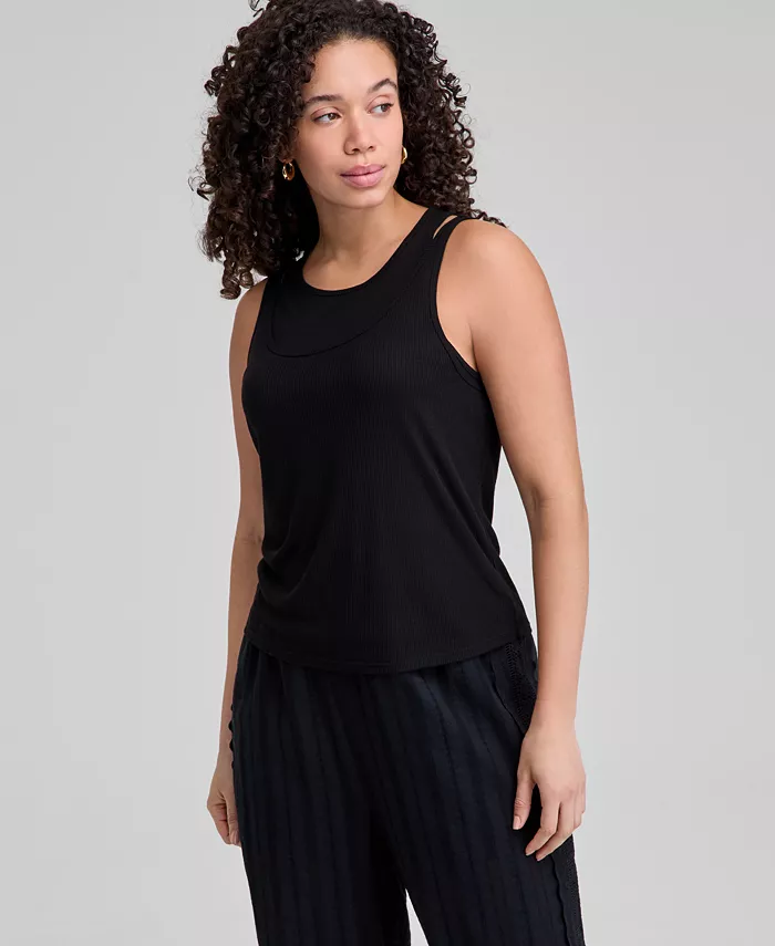 Женский топ с двойным слоем ткани и круглым вырезом And Now This, черный
Женский топ с двойным слоем ткани и круглым вырезом And Now This, черный