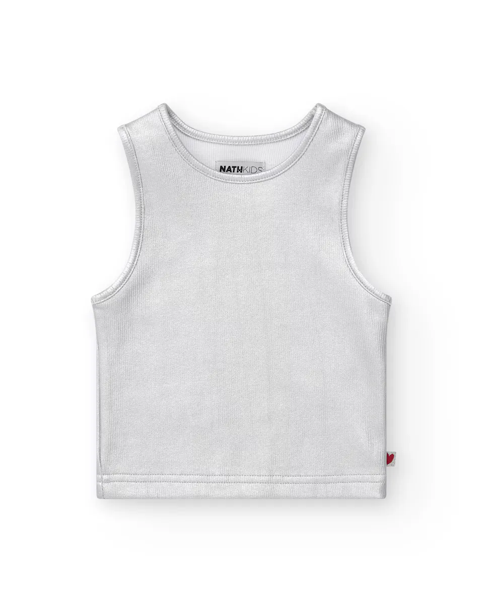 Футболка для девочек без рукавов с глянцевой отделкой Tuc tuc, серебряный
Футболка для девочек без рукавов с глянцевой отделкой Tuc tuc, серебряный