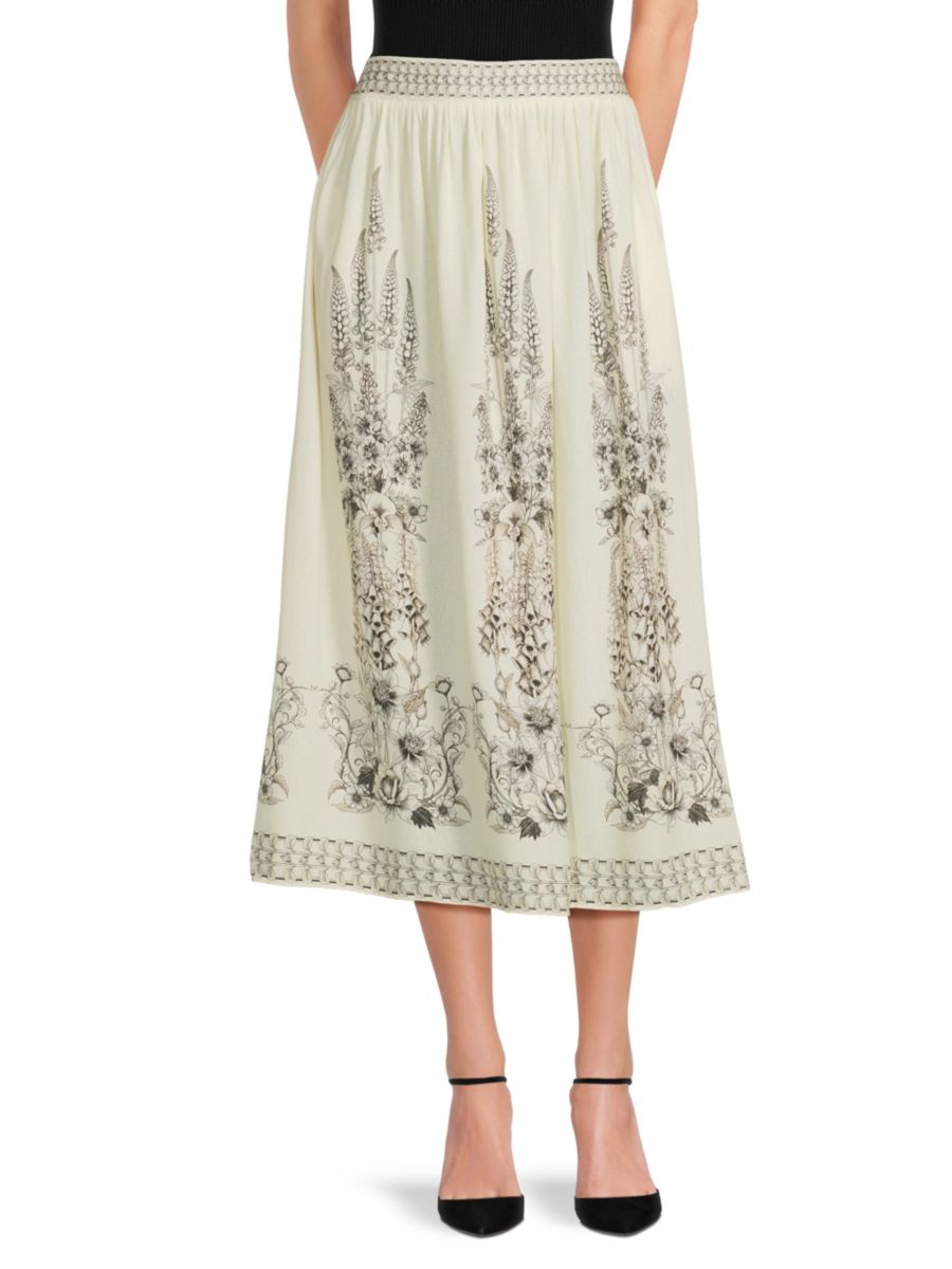 Юбка миди с цветочным принтом и эластичным поясом Max Studio, цвет Ivory Black
Юбка миди с цветочным принтом и эластичным поясом Max Studio, цвет Ivory Black