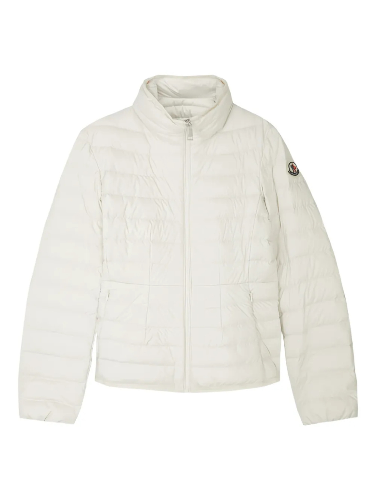Стеганая куртка-пуховик Moncler Enfant Dinka с логотипом, белый 
Стеганая куртка-пуховик Moncler Enfant Dinka с логотипом, белый