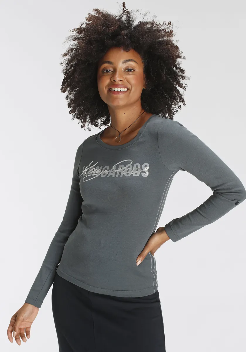 KangaROOS свернутая рубашка с длинными рукавами и классным принтом с логотипом, антрацит
KangaROOS свернутая рубашка с длинными рукавами и классным принтом с логотипом, антрацит