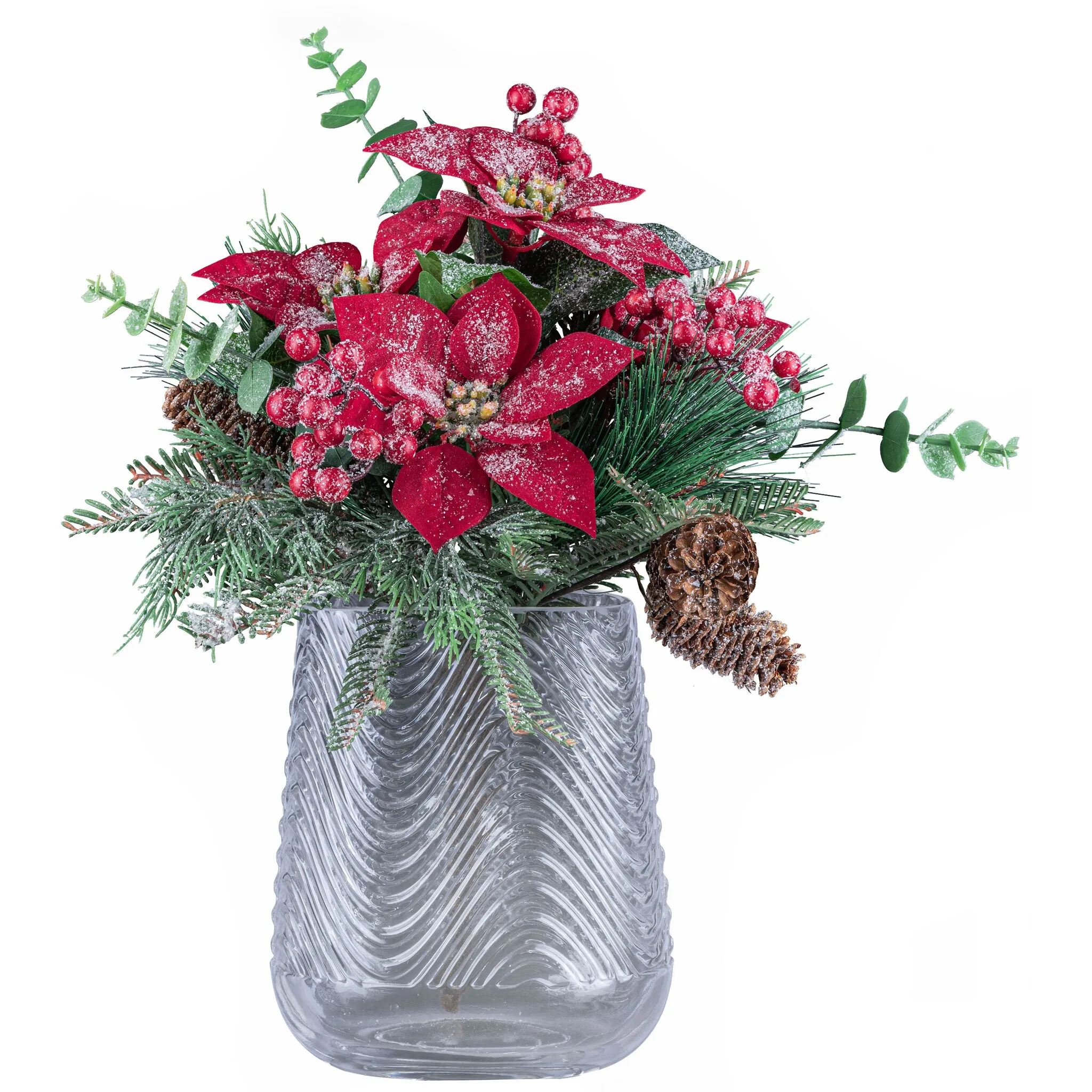 Декоративная ваза Creativ deco "Новогодние украшения" (набор, 2 шт., 1 ваза, 1 букет), со смешанным букетом пуансеттии в ледяном виде, цвет transparent
Декоративная ваза Creativ deco "Новогодние украшения" (набор, 2 шт., 1 ваза, 1 букет), со смешанным букетом пуансеттии в ледяном виде, цвет transparent
